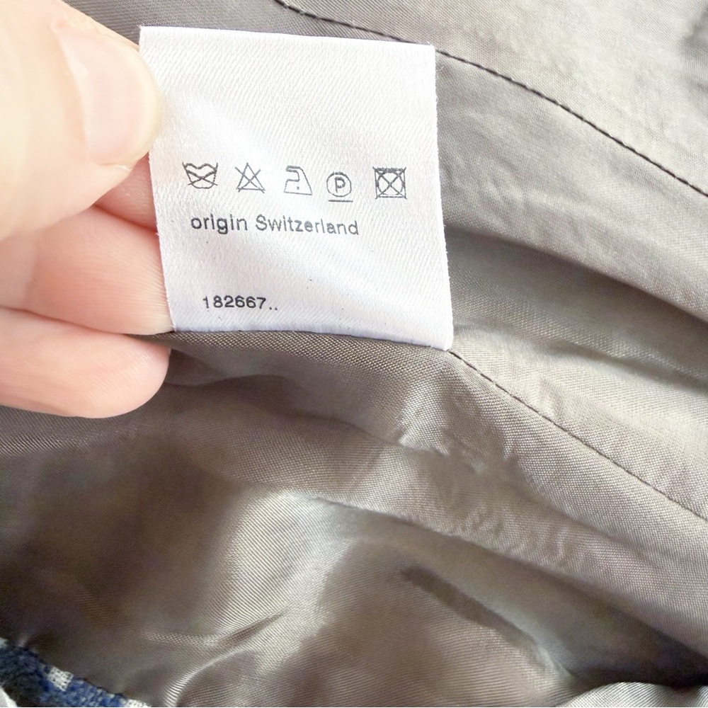 Akris Punto Women‎ Cotton Linen Square Dot Print Jacket Size 10 Office Casual - Picture 9 of 9